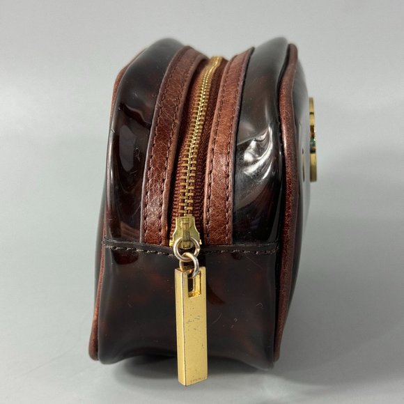 Tory Burch Clear Tortoise Shell PVC Small Zip Cosmetic Bag - Picture 8 of 14